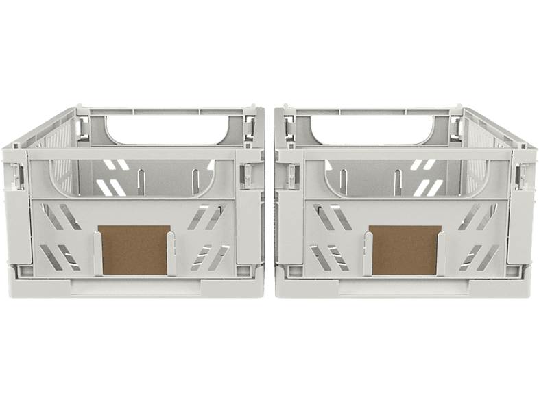 Caja organizadora - CMP Paris 73893, Set de 2 cajas, 1.2 l, 5 kg, Plegable, Incluye 2 etiquetas, Gris