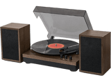 Tocadiscos - Muse MT-108 BT, Dos altavoces externos, 3 Velocidades, Adaptador de grabación de 45 RPM, Marrón