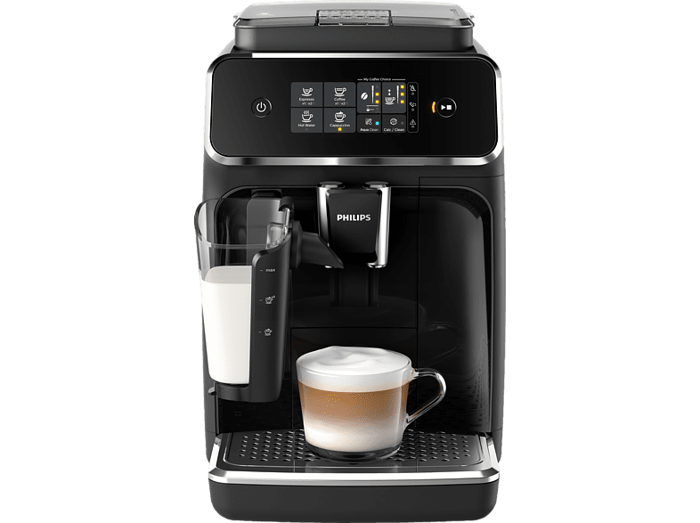 Cafetera superautomática - Philips EP2231/40, LatteGo, Pantalla táctil, 1,8 l, Filtro AquaClean, Negro