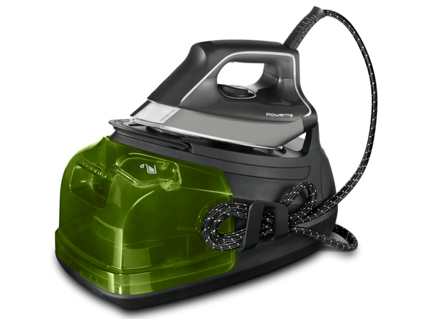 Centro de planchado - Rowenta Perfect Steam Pro DG8626F0, 120 g/min, Golpe 450 g/min, Gris y verde