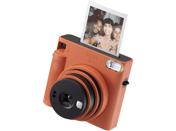 Cámara instantánea - Fujifilm Instax SQ1, Con película, Visor Galileo inverso, Obturador electrónico, Naranja