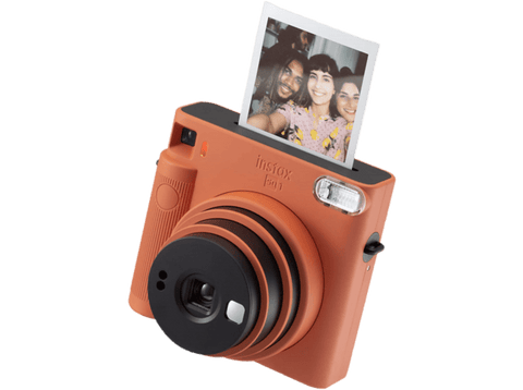 Cámara instantánea - Fujifilm Instax SQ1, Con película, Visor Galileo inverso, Obturador electrónico, Naranja