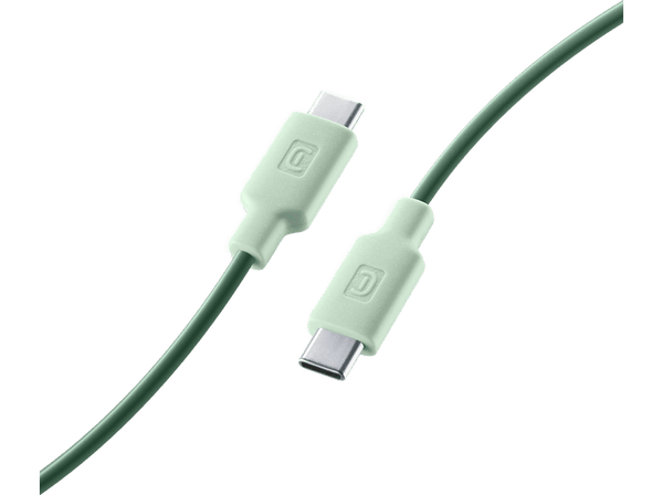 Cable USB - CellularLine  Stylecolor, Conector USB - C to USB-C, 1 m, Verde