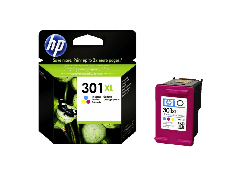 Cartucho de tinta - HP 301XL, Tricolor, CH564EE