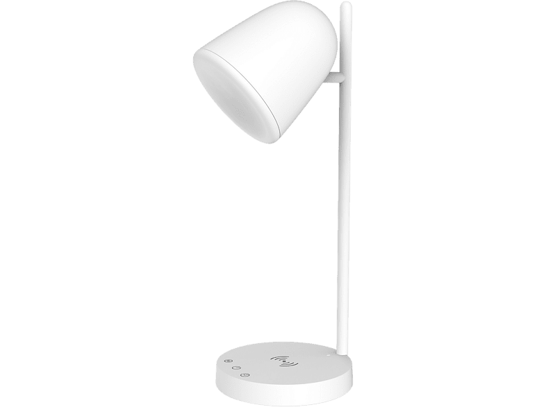 Lámpara - Muvit iO MIOLAMP003, Sobremesa, Carga inalámbrica 9.5W para teléfonos/tablets, 14.5W, Wi-Fi, Blanco