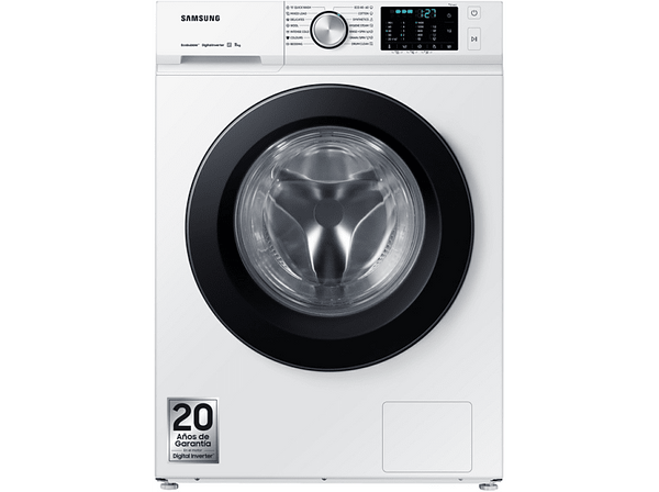 Lavadora carga frontal - Samsung BESPOKE WW11BBA046AWEC, 11 kg, 1400 rpm, Ecobubble™, SpaceMax™, 14 programas, Blanco