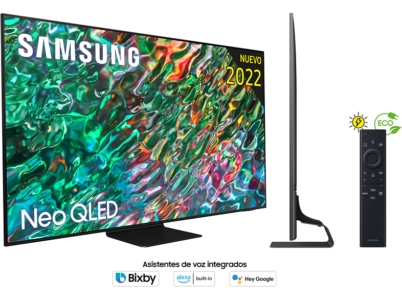TV QLED 55 - Samsung QE55QN90BATXXC, Neo QLED 4K, Procesador Neo QLED 4K con IA, Smart TV, Negro