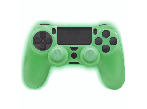Funda - FR-TEC Glow In The Dark, Funda silicona + Grips, Para PS4, Verde