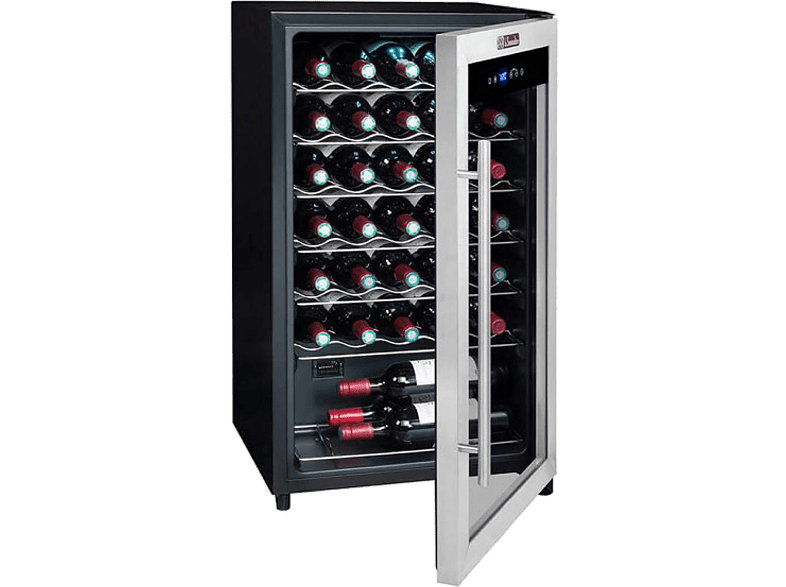 Vinoteca - La Sommeliere LS34A, 90 W, 34 botellas, 50 litros, Iluminación LED, Táctil, Negro
