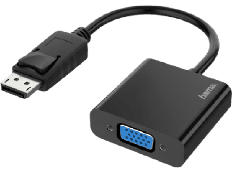 Cable adaptador - Hama 00200337, DisplayPort, Conector VGA, Full-HD, 1080p, Negro