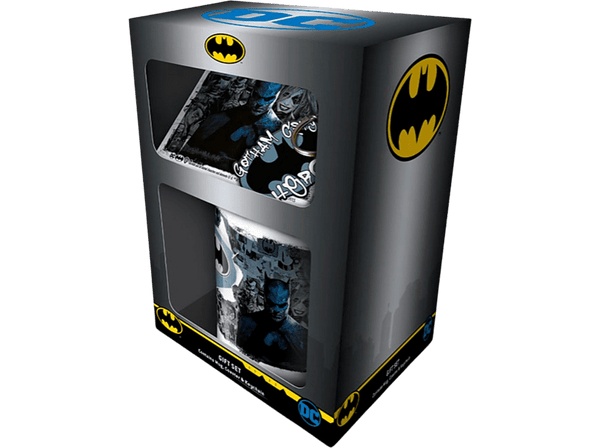 Pack Merchandising - Sherwood Batman: Caja Regalo Graffiti Hero, Taza de cerámica + Llavero + Posavasos, Multicolor