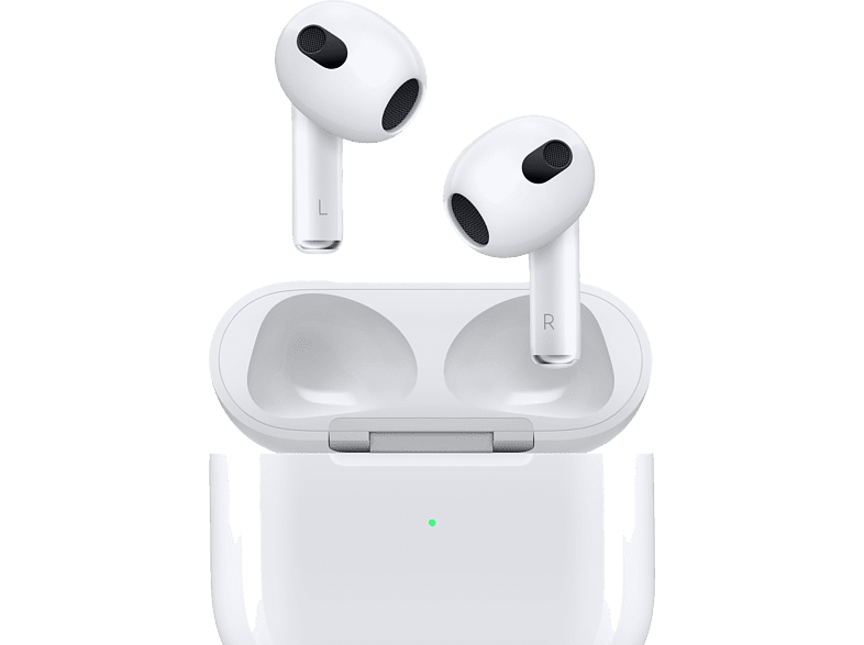 Apple AirPods (2022 3ª gen), Inalámbricos, Bluetooth®, Estuche carga no inalámbrica, Chip H1, Siri, Blanco