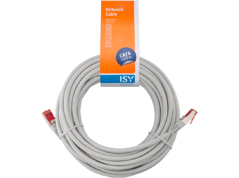 Cable de red - ISY IPC-6100-1, Cat-6, 10 Gbit / s, 250 MHz, 10 m, Blanco