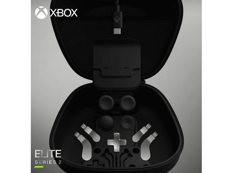Kit accesorios - Microsoft Elite Series 2, Para controlador inalámbrico Xbox, Negro/Plata