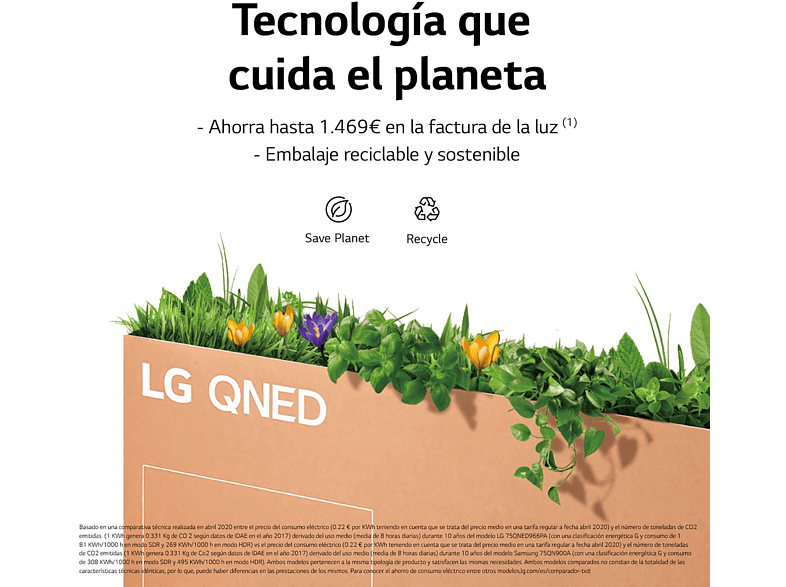 TV QNED 65 - LG 65QNED7S6QA, UHD 4K, α5 Gen5 AI Processor 4K, Smart TV, DVB-T2 (H.265), Negro