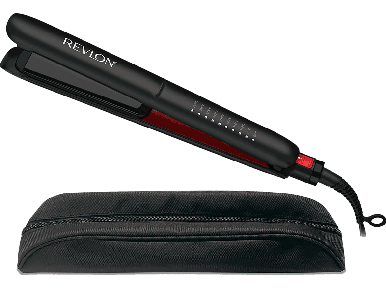 Plancha de pelo - Revlon RVST2211 Digital, 25 mm, 10 temperaturas, Hasta 235 °C, Negro