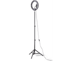 Aro de luz + soporte - Cellular Line Selfie Ring Pro, Anillo LED, Negro