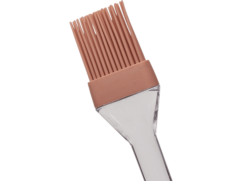 Pincel - Schou 74015, 22 cm, 1x Pincel, Silicona, Coral/Verde/Gris