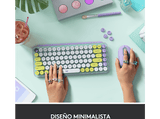 Teclado - Logitech POP Keys, Inalámbrico, Bluetooth, USB, Mecánico, QWERTY, Con teclas Emoji, Daydream