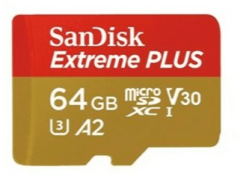 Tarjeta Micro SDXC - WD SanDisk Extreme Plus, 64 GB, UHS Clase 3, V30, Rojo