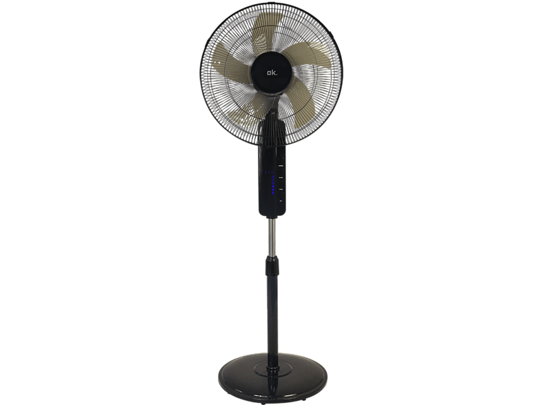 Ventilador de pie - OK OSF 406023 ES, 60 W, 3 velocidades,  Mando a distancia, Temporizador, Negro