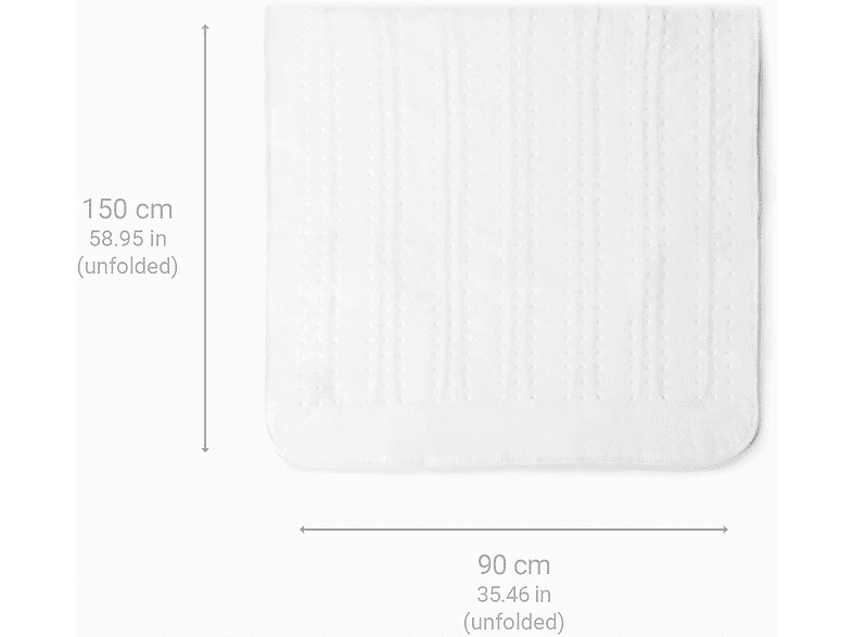 Calientacamas - Medisana HU 666, 60 W, 3 niveles de temperatura, Termostato, Textiles Oeko®, Blanco