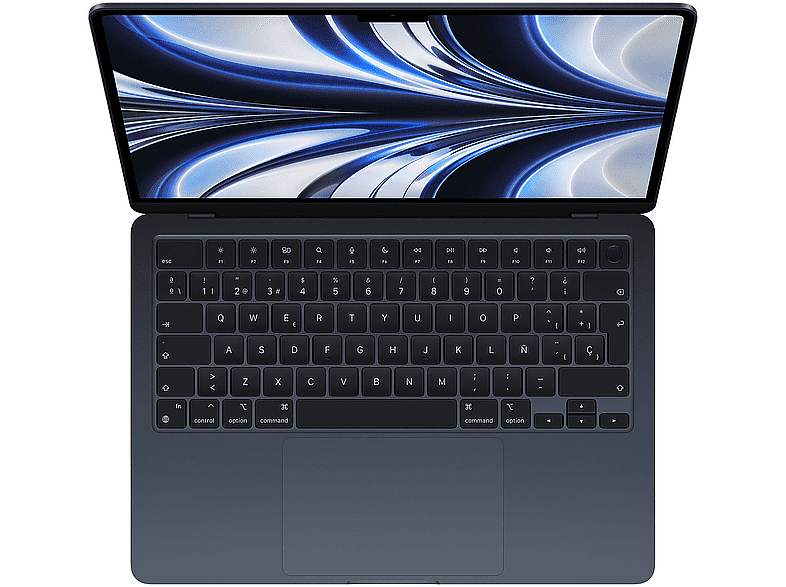 APPLE MacBook Air (2022), 13,6 Retina, Chip M2 de Apple, GPU 8 Núcleos, 8 GB, 256 GB SSD, macOS, Negro + Apple Adaptador USB-C a USB