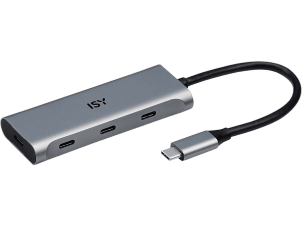 Hub USB/Concentrador - ISY IHU-5600, 4x Puertos, 10 Gbit/s, Plata