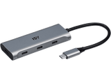 Hub USB/Concentrador - ISY IHU-5600, 4x Puertos, 10 Gbit/s, Plata