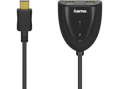 Cable HDMI - Hama 00205161, 1x HDMI, 2x Entradas HDMI, 1080p, Hasta 60 Hz, Negro