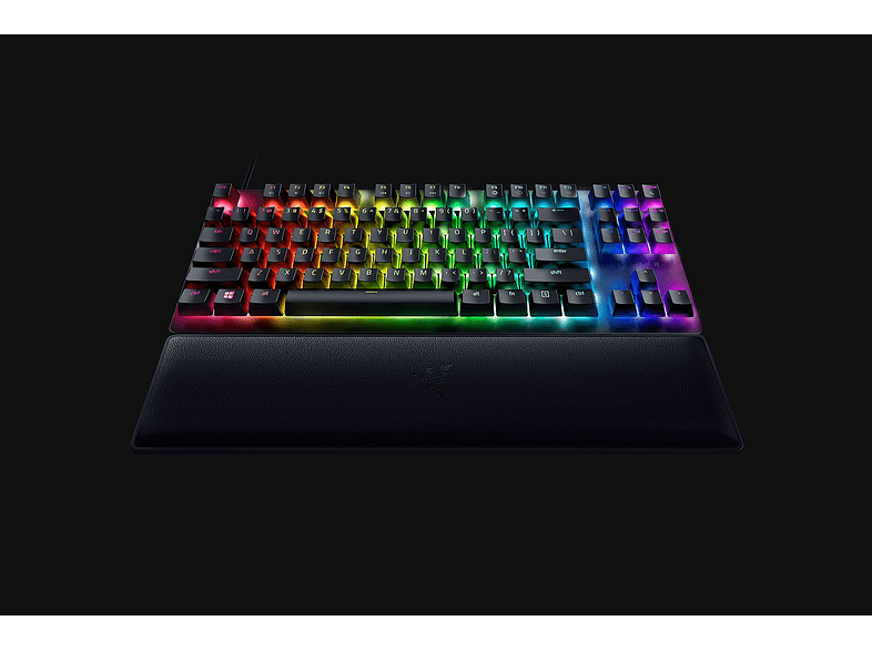 Teclado gaming - Razer Huntsman V2 Tenkeyless (Purple Switch), USB-C, Retroiluminación Chroma RGB, Negro
