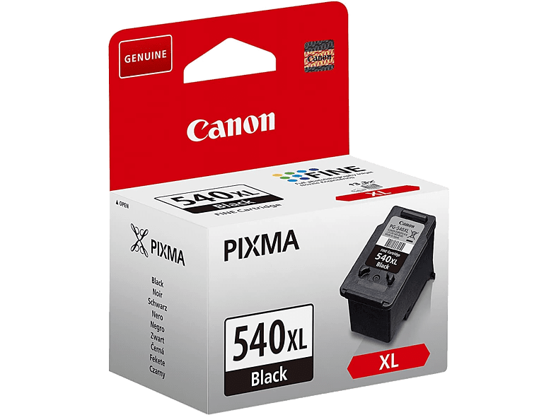 Cartucho de Tinta - Canon PG-540XL, Cartucho negro XL, Negro