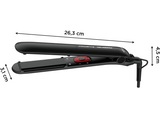 Plancha de pelo - Rowenta x Karl Lagerfeld Easyliss SF161LF0, 240 V, Revestimiento cerámico con turmalina, Monotemperatura 200 °C,  Negro y rojo