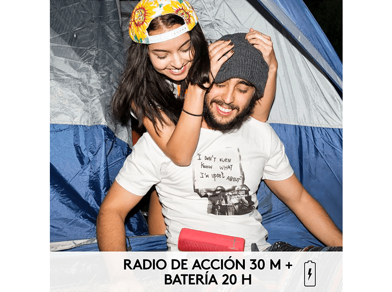 Altavoz inalámbrico - Ultimate Ears Megaboom Lite, Bluetooth, Conexión Múltiple, IPX7, Autonomía 20 h, Gris