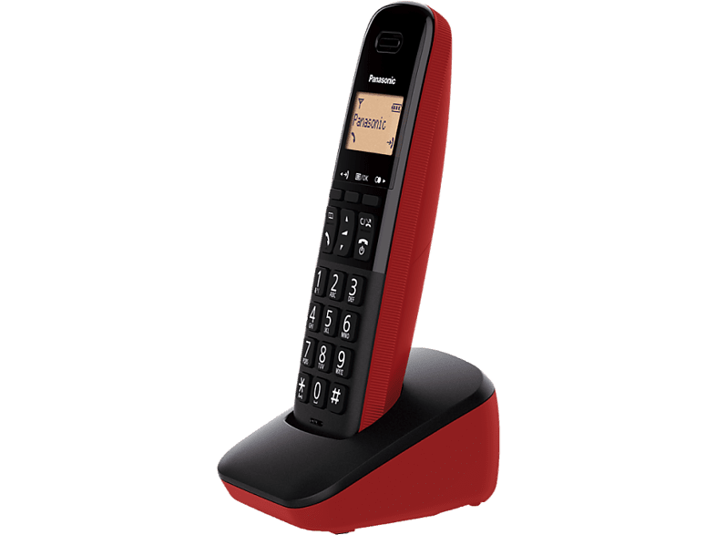 Teléfono - Panasonic KX-TGB610SPR, Inalámbrico, 1.4, Bloqueo de llamadas, Hasta 18h, 50 entradas, Rojo