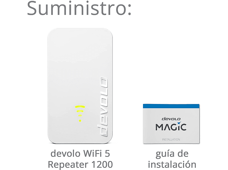 Amplificador Wi-Fi - Devolo WiFi 5 1200, MIMO, 2 puertos Ethernet, WiFi Mesh, Blanco