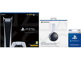 Consola - Sony PS5 Digital C, 825GB, 4K, Blanco + Auriculares gaming Pulse 3D + Tarjeta 50€ PS Store