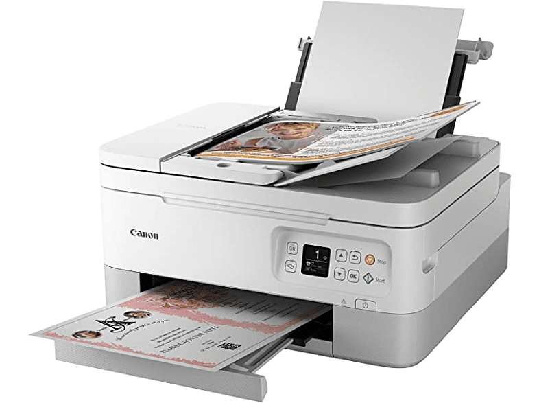 Impresora multifunción - Canon Pixma TS745i, Inyección de tinta, WiFi, Bluetooth, A color, Doble cara, ADF, Compatible PIXMA Print Plan, Blanco