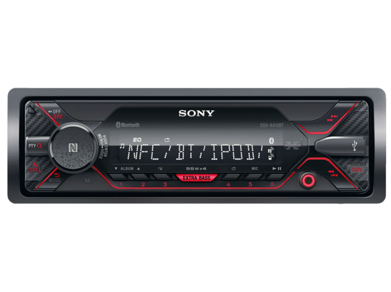 Autorradio - Sony DSXA410BT, USB, Pantalla LCD, Bluetooth, Negro