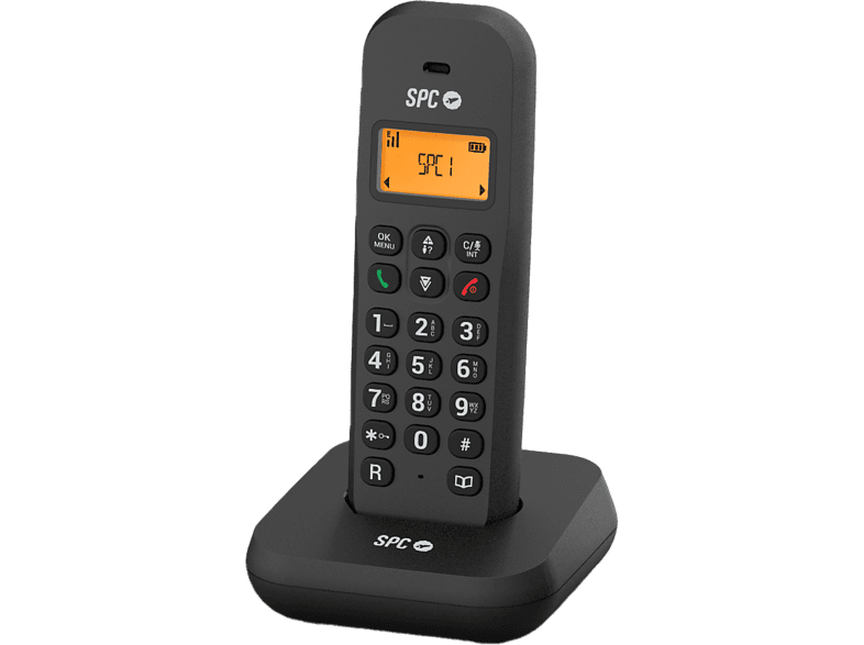 Teléfono - SPC KEOPS, Single, Inalámbrico, Agenda para 50 contactos, Modo Eco, Negro