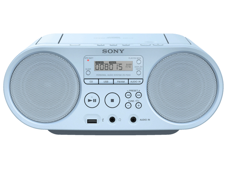 Radio CD - Sony BoomboxZsps50L, Azul Claro