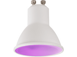 Bombilla inteligente - muvit iO GU10 MIOBULB015, 5.5W, 400lm, Luz RGB/ Blancos D50*H56, Blanco