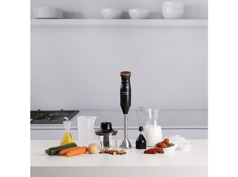 Batidora de mano - Taurus Bapi 1200 Rocket Plus , 1200W, Pica hielo, Cuchillas de acero inoxidable, 20 velocidades, Turbo, libre BPA, Negro