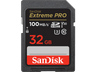 Tarjeta SDHC - SanDisk Extreme PRO, 32 GB, Hasta 100 MB/s lectura, U3, V30, Clase 10, Vídeo 4K UHD, Negro