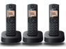 Teléfono - Panasonic KXTGC313SPB, Fijo, Inalámbrico, Trio, LCD, Localizador, Bloqueo de Llamadas, ECO, Negro