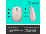 Ratón inalámbrico - Logitech M171, 1000 ppp, Ambidiestro, USB, Rosa