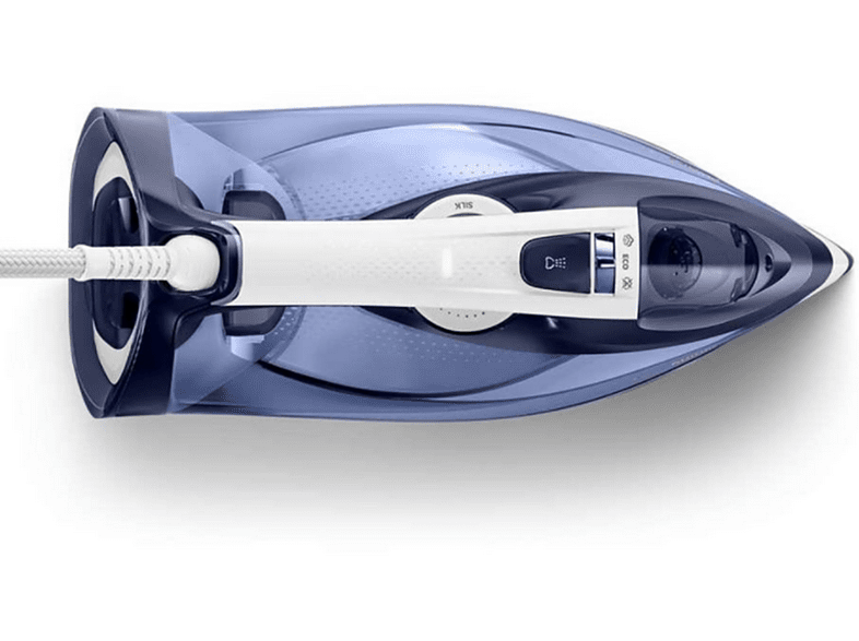 Plancha de vapor - Philips GC4556/20, 2500W, 50 g/min, Golpe de vapor 220 g, Suela SteamGlide Plus, Azul