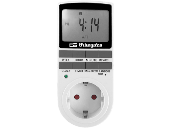 Temporizador - Orbegozo PG 25, 3680 W, 16 Programas, 24/7, Blanco