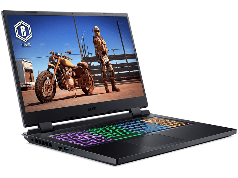 Portátil gaming - Acer AN517-55-75RS, 17.3 Full HD, Intel® Core™ i7-12700H, 16GB RAM, 512GB SSD, GeForce RTX™ 3060, Sin sistema operativo