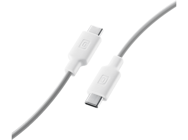 Cable USB - CellularLine Stylecolor, USB-C to USB-C, 1 m, Blanco